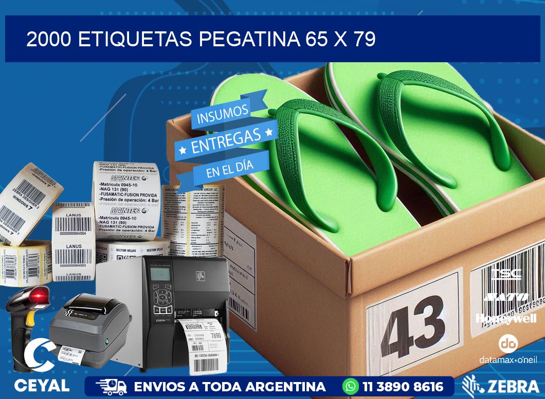 2000 ETIQUETAS PEGATINA 65 x 79