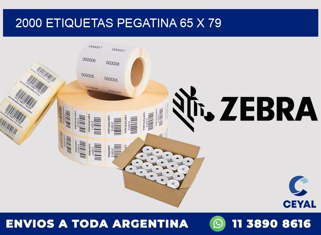 2000 ETIQUETAS PEGATINA 65 x 79