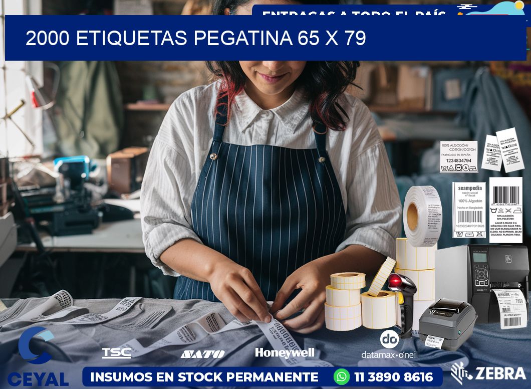 2000 ETIQUETAS PEGATINA 65 x 79