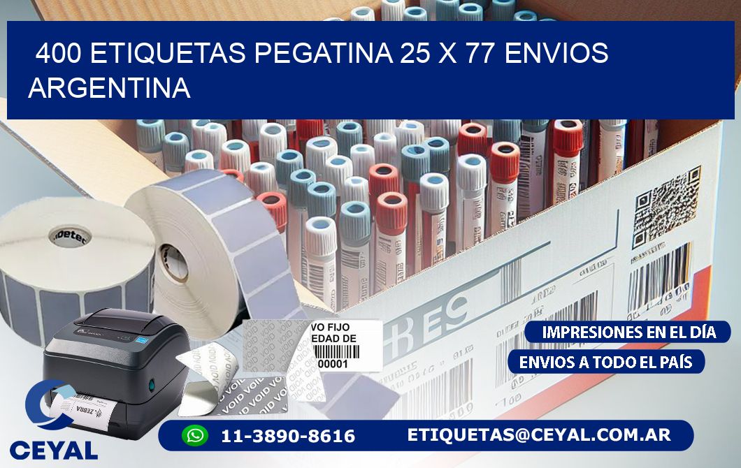 400 ETIQUETAS PEGATINA 25 x 77 ENVIOS ARGENTINA