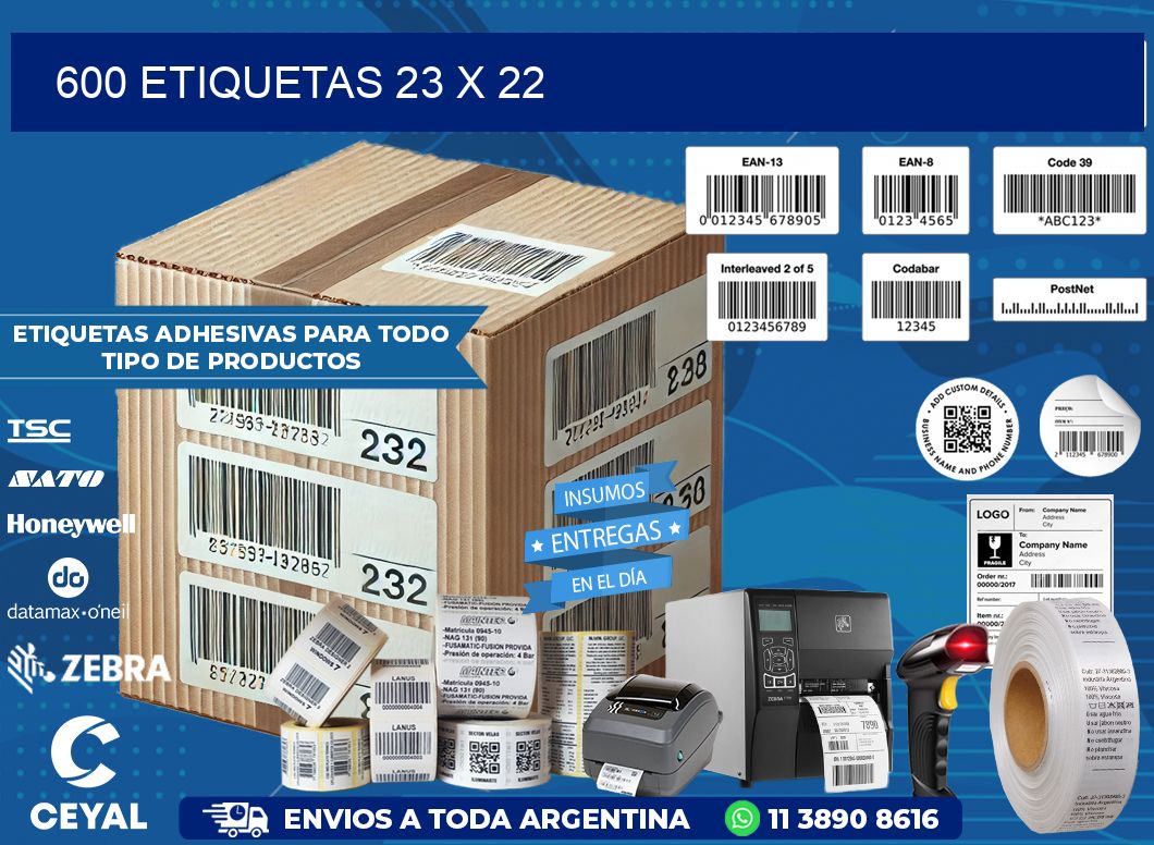 600 ETIQUETAS 23 x 22