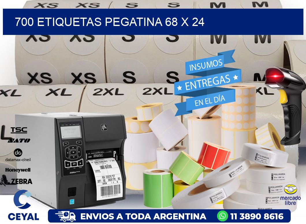 700 ETIQUETAS PEGATINA 68 x 24