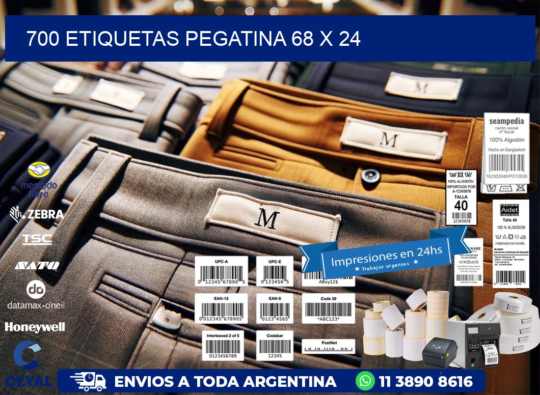 700 ETIQUETAS PEGATINA 68 x 24