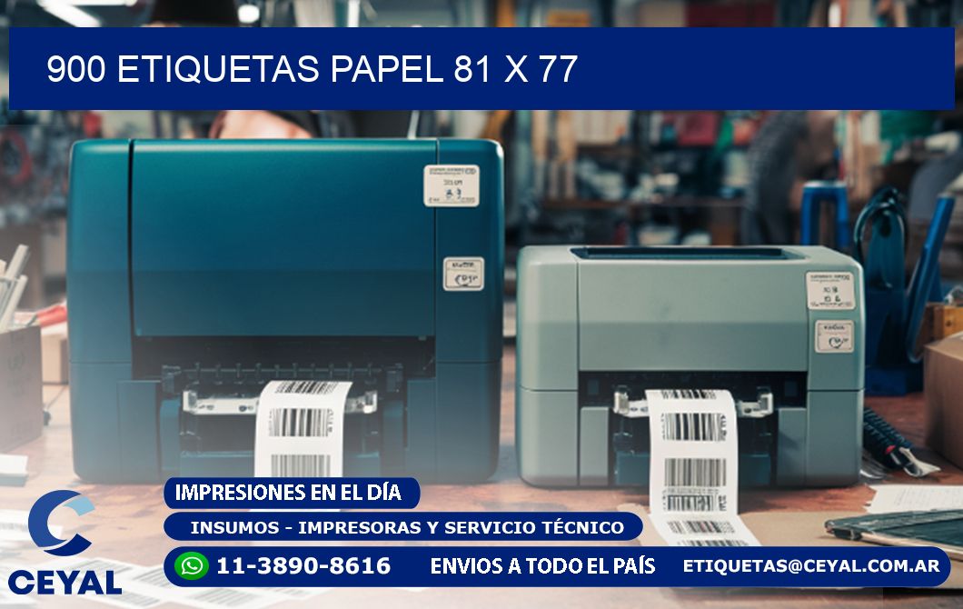 900 ETIQUETAS PAPEL 81 x 77