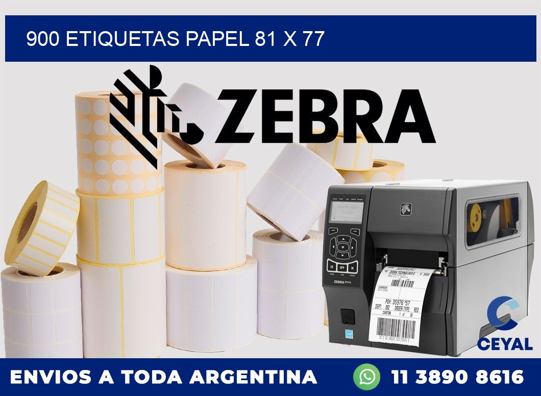 900 ETIQUETAS PAPEL 81 x 77