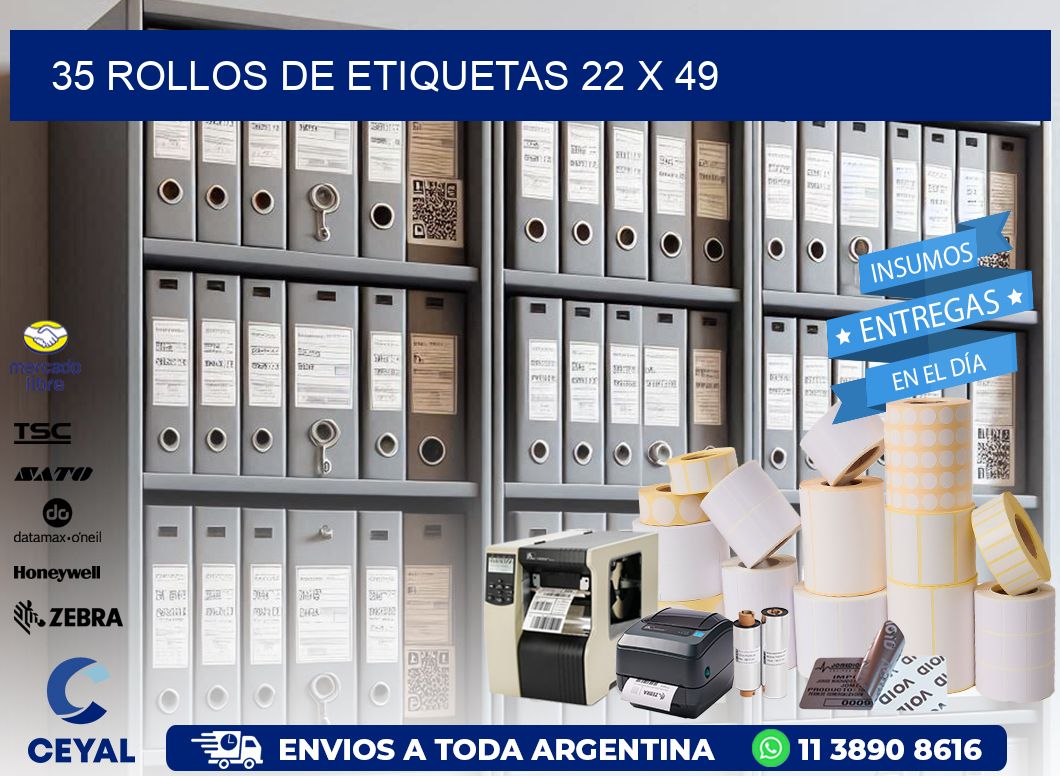 35 ROLLOS DE ETIQUETAS 22 x 49