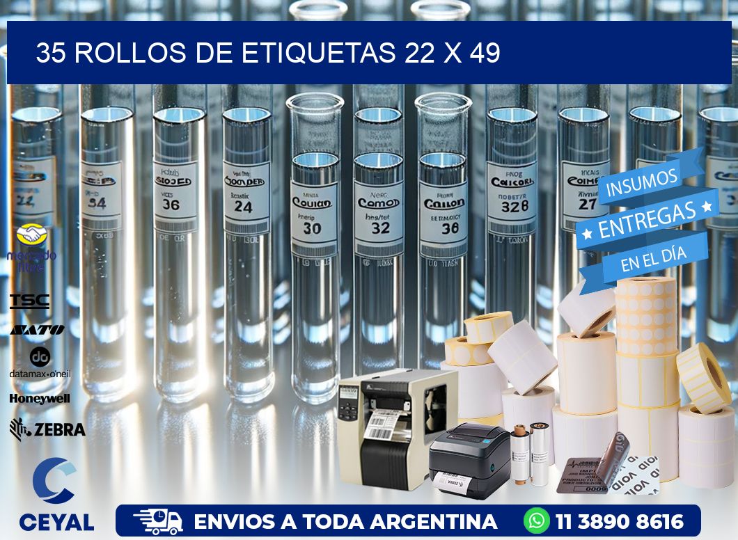 35 ROLLOS DE ETIQUETAS 22 x 49