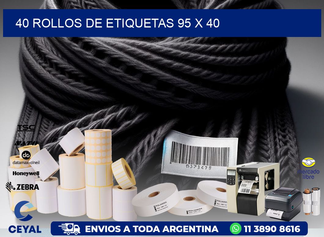 40 ROLLOS DE ETIQUETAS 95 x 40