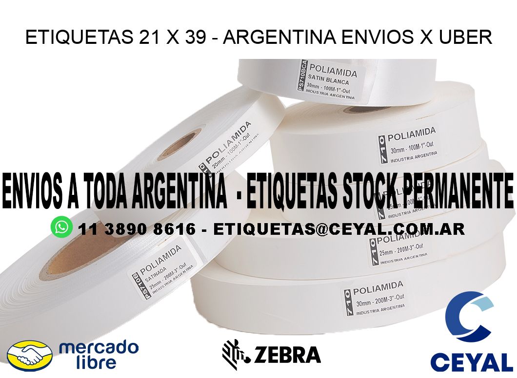 ETIQUETAS 21 x 39 - ARGENTINA ENVIOS X UBER