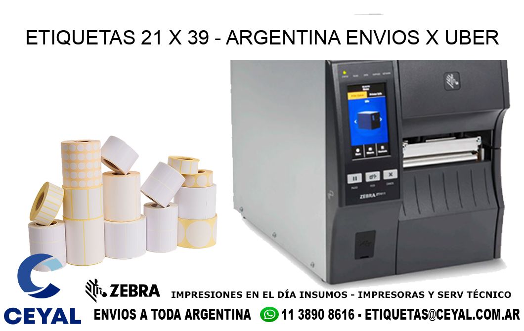 ETIQUETAS 21 x 39 - ARGENTINA ENVIOS X UBER