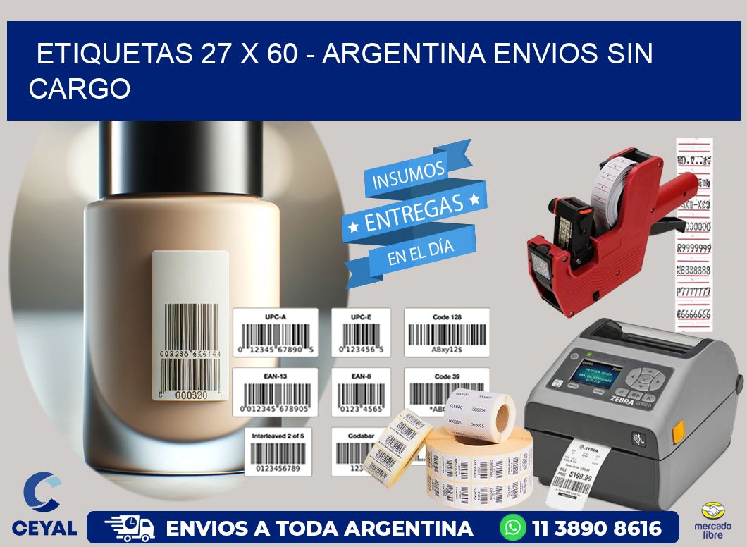 ETIQUETAS 27 x 60 - ARGENTINA ENVIOS SIN CARGO