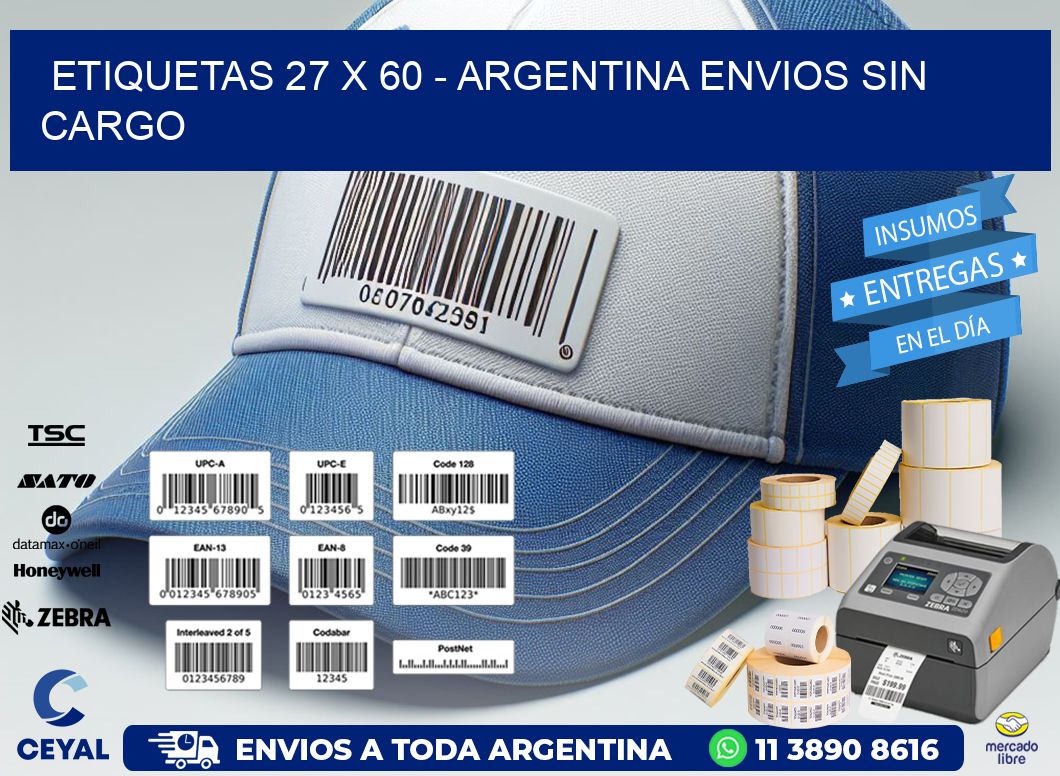 ETIQUETAS 27 x 60 - ARGENTINA ENVIOS SIN CARGO