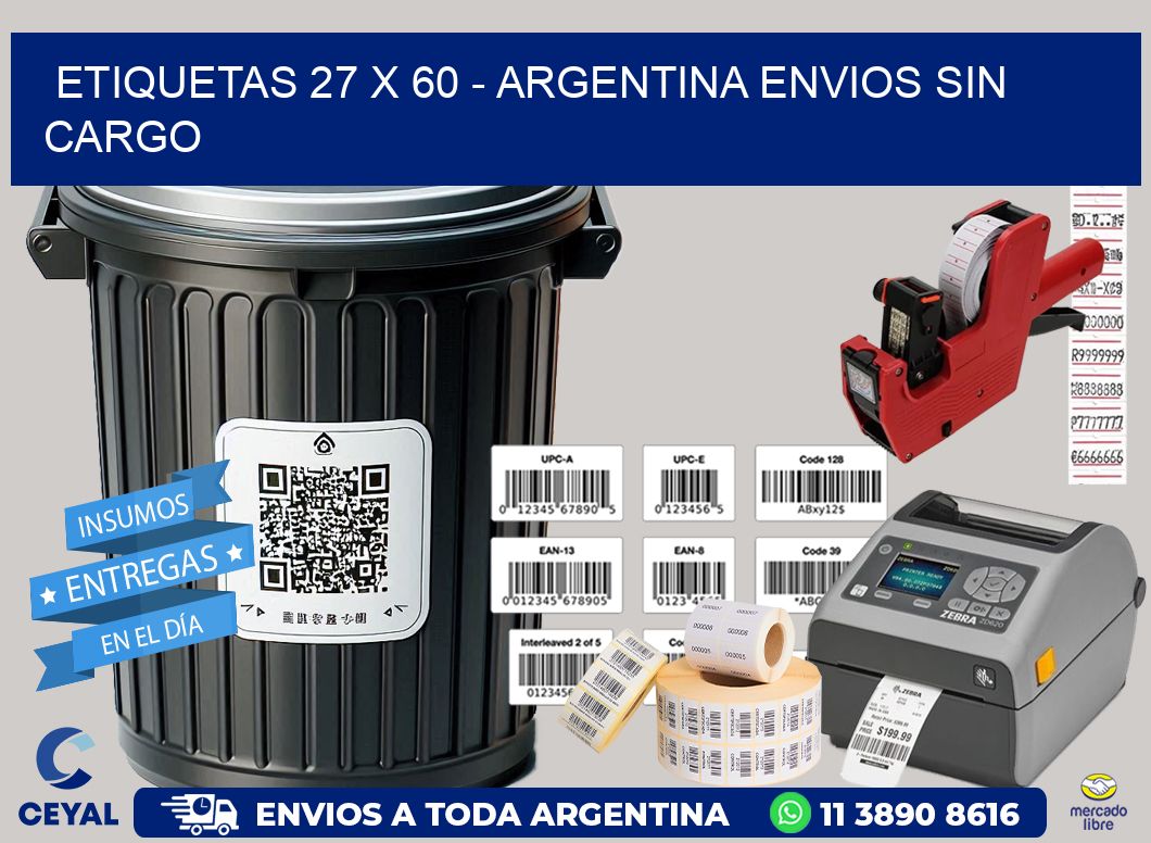 ETIQUETAS 27 x 60 – ARGENTINA ENVIOS SIN CARGO