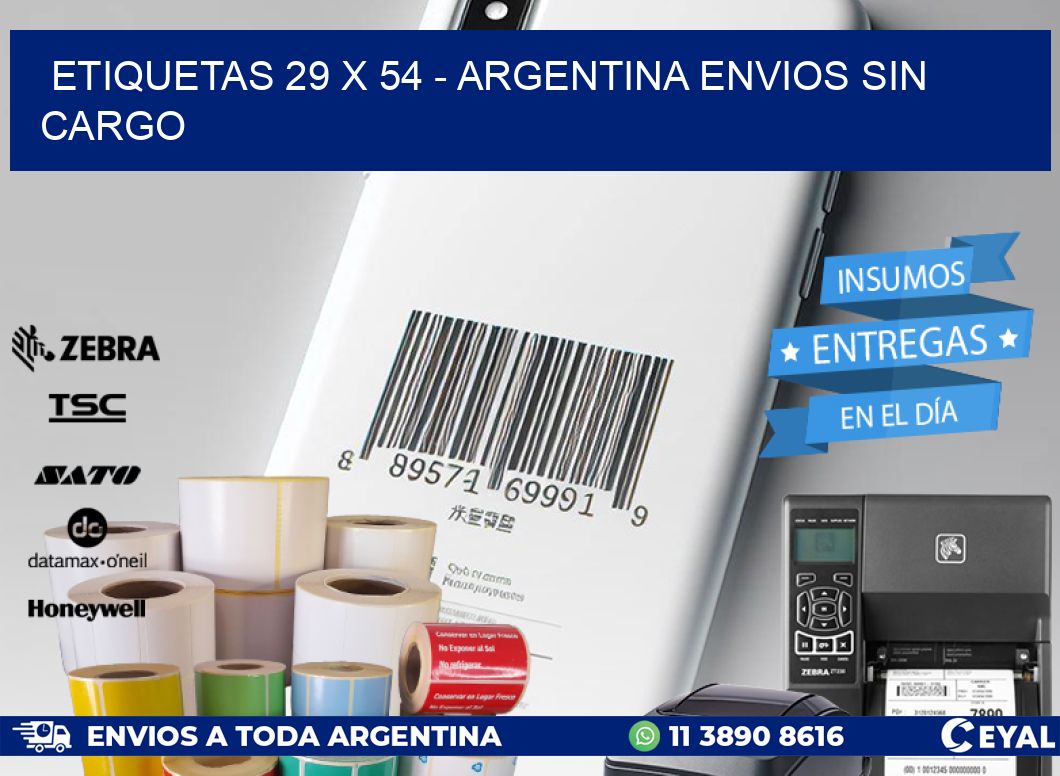 ETIQUETAS 29 x 54 - ARGENTINA ENVIOS SIN CARGO