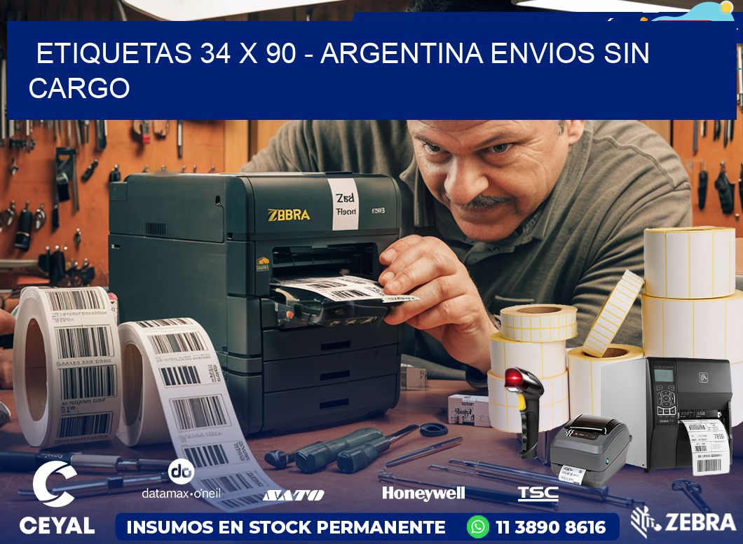 ETIQUETAS 34 x 90 - ARGENTINA ENVIOS SIN CARGO