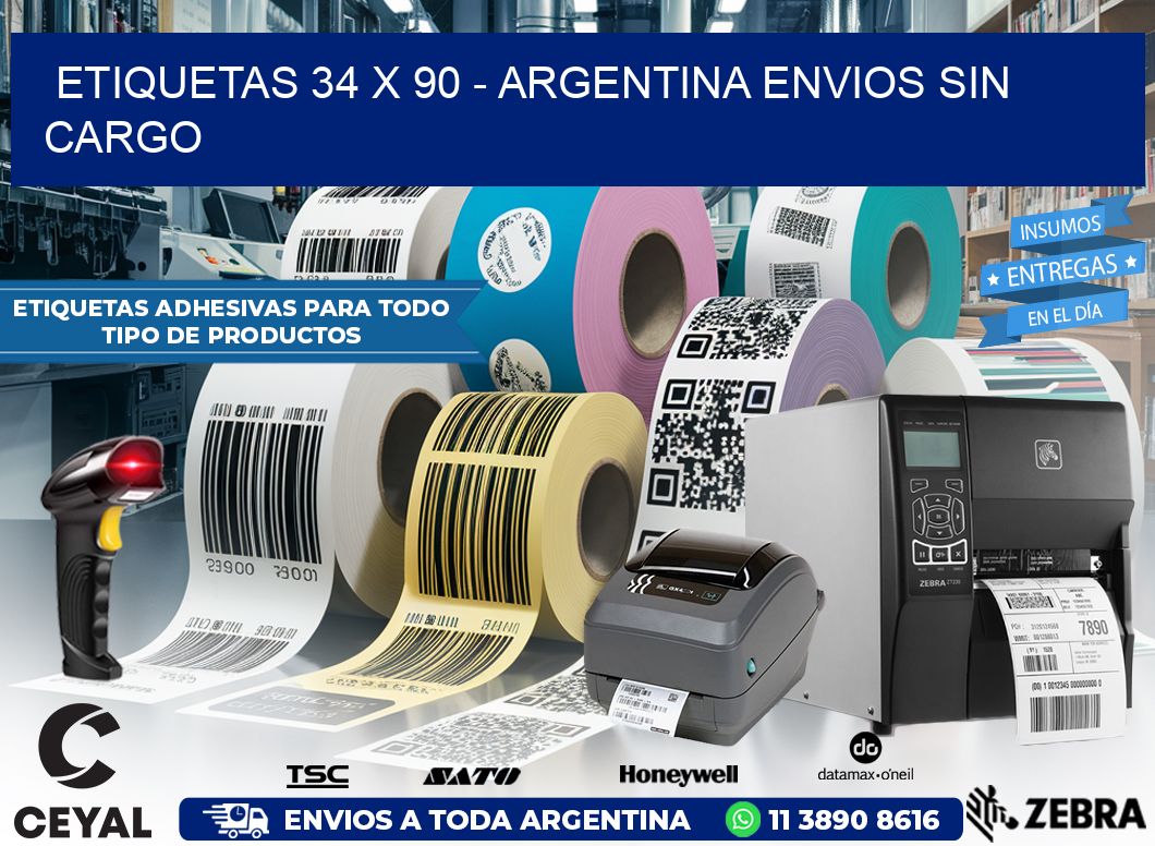 ETIQUETAS 34 x 90 – ARGENTINA ENVIOS SIN CARGO