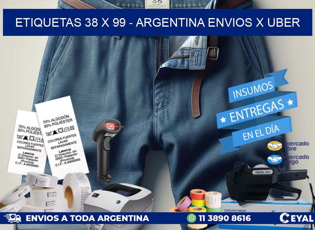 ETIQUETAS 38 x 99 – ARGENTINA ENVIOS X UBER