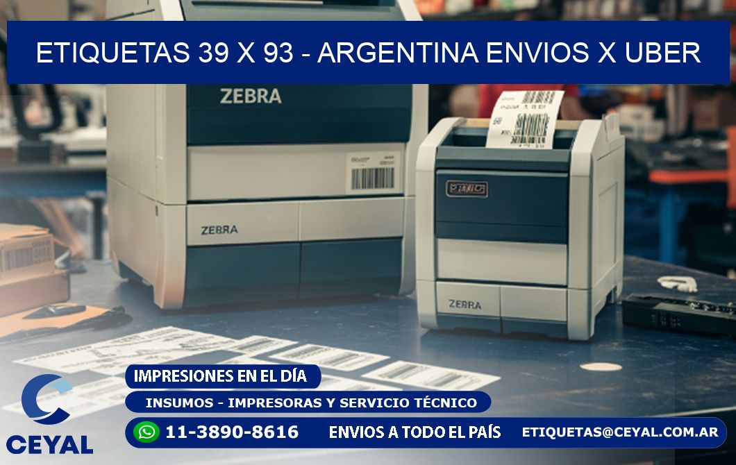 ETIQUETAS 39 x 93 - ARGENTINA ENVIOS X UBER