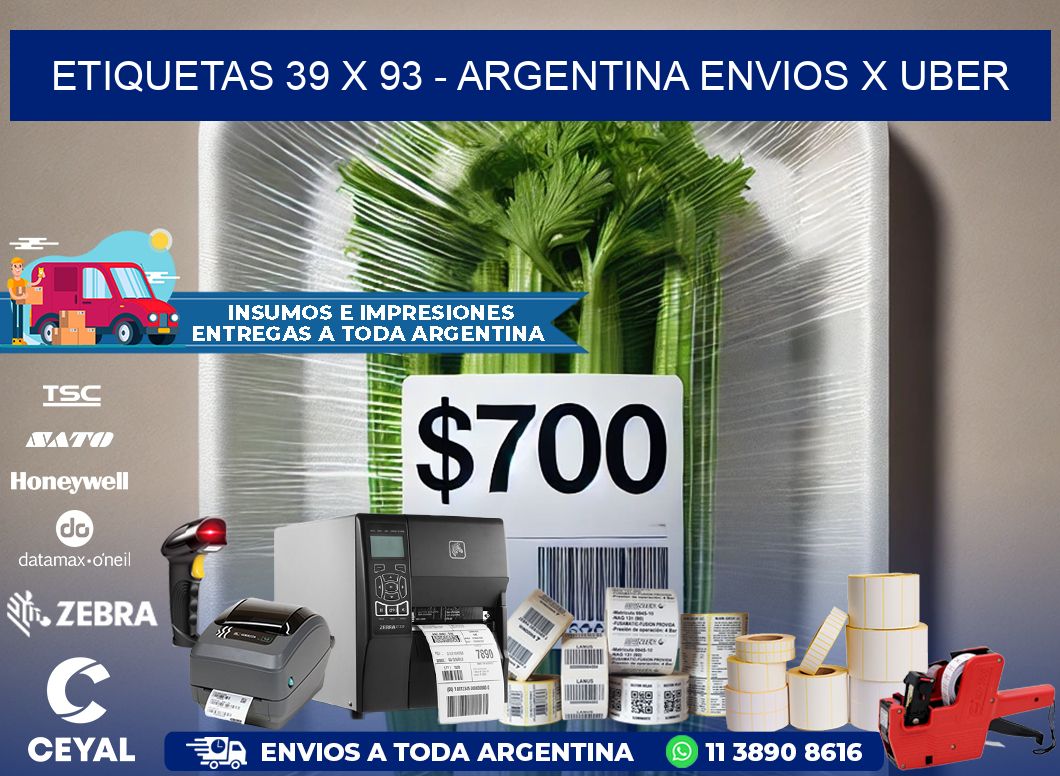 ETIQUETAS 39 x 93 - ARGENTINA ENVIOS X UBER