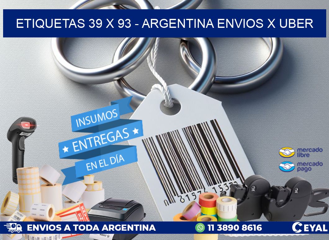 ETIQUETAS 39 x 93 - ARGENTINA ENVIOS X UBER