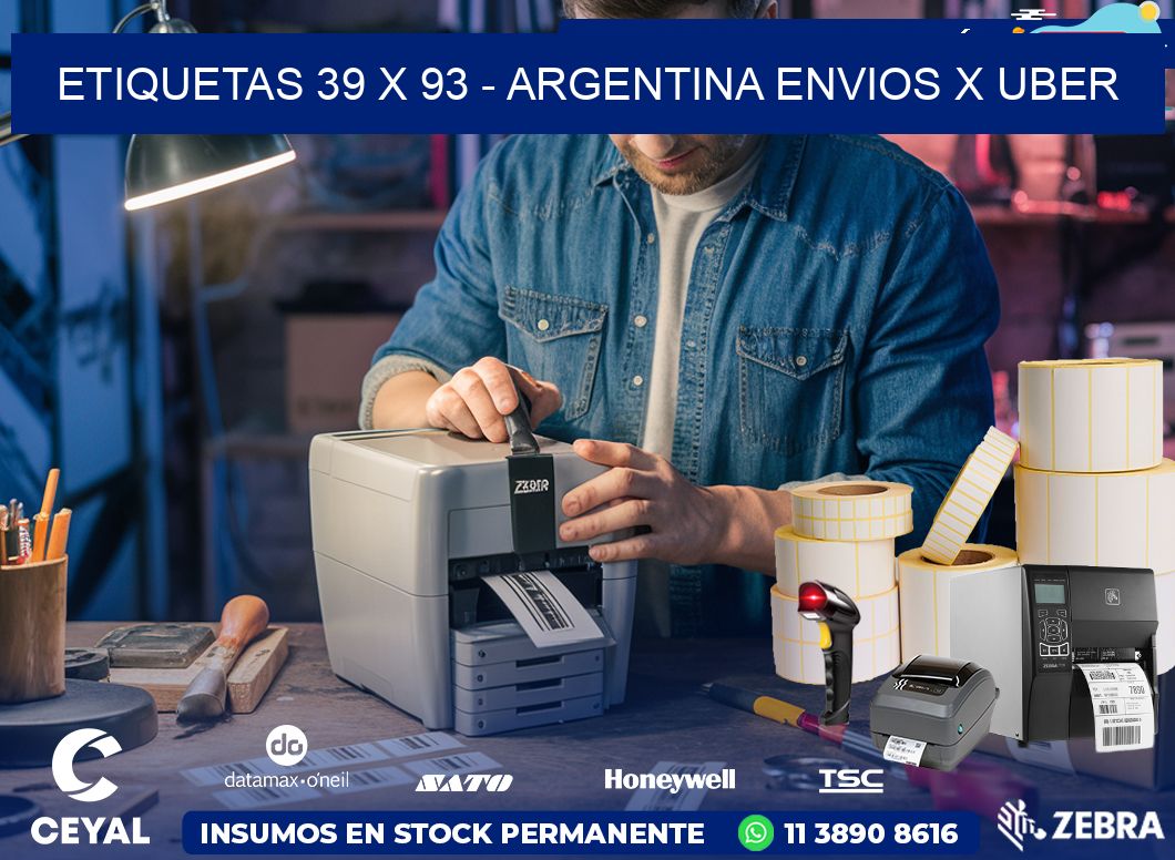 ETIQUETAS 39 x 93 - ARGENTINA ENVIOS X UBER