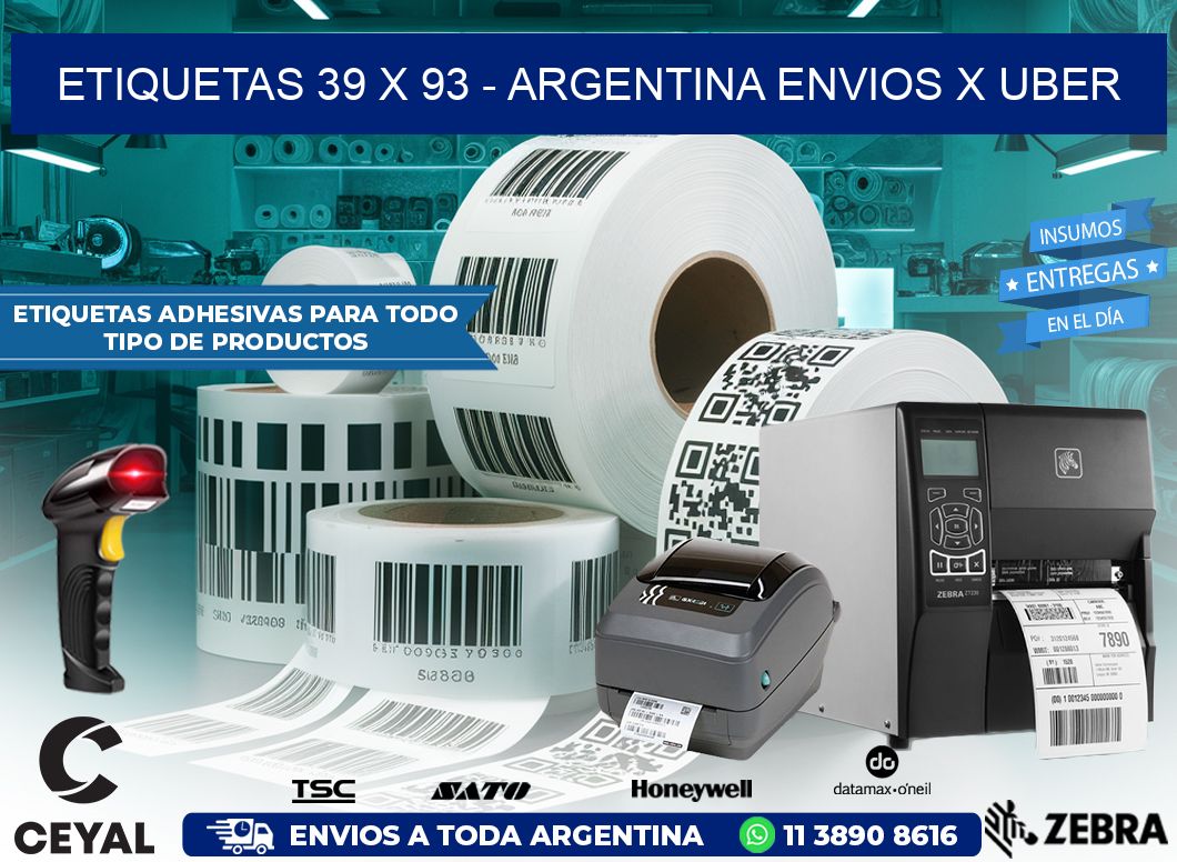 ETIQUETAS 39 x 93 – ARGENTINA ENVIOS X UBER