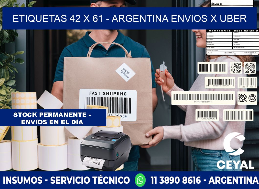 ETIQUETAS 42 x 61 - ARGENTINA ENVIOS X UBER