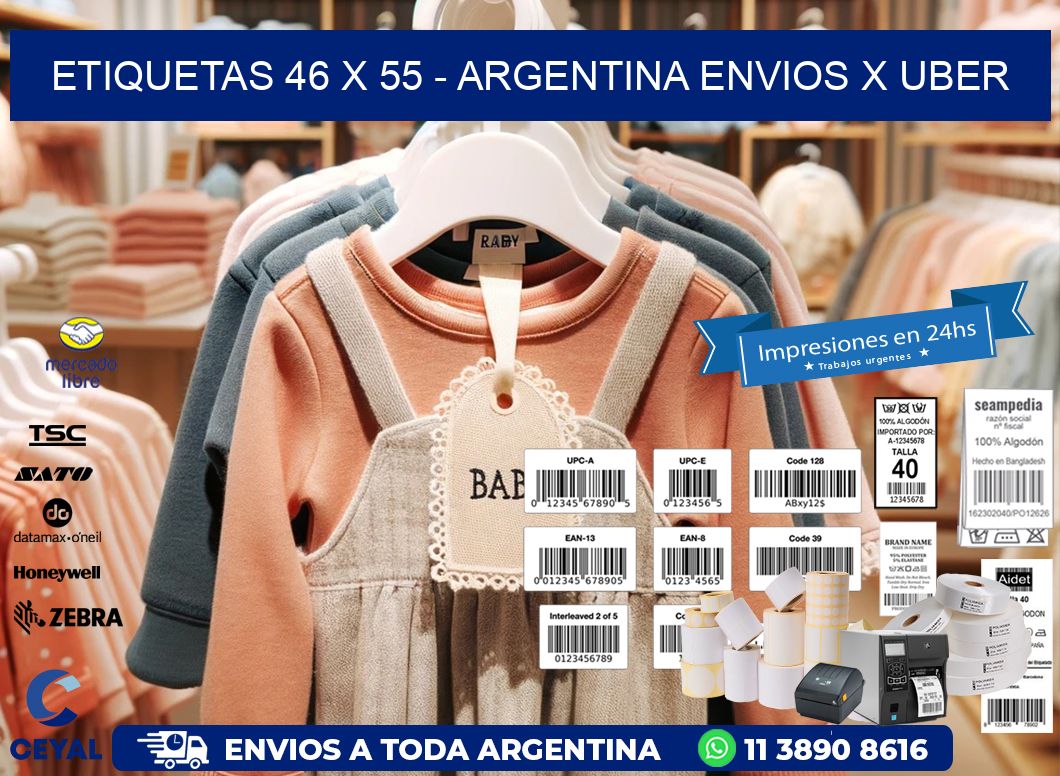 ETIQUETAS 46 x 55 - ARGENTINA ENVIOS X UBER