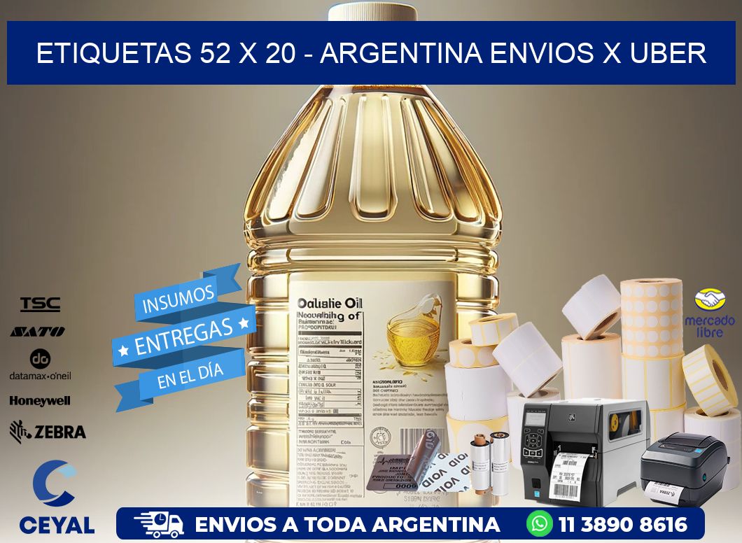 ETIQUETAS 52 x 20 - ARGENTINA ENVIOS X UBER