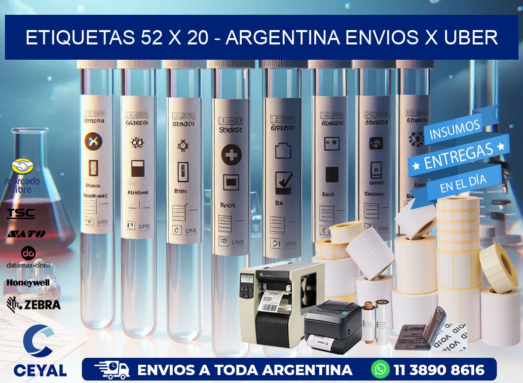 ETIQUETAS 52 x 20 – ARGENTINA ENVIOS X UBER