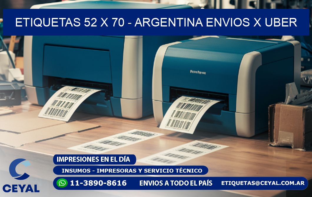 ETIQUETAS 52 x 70 - ARGENTINA ENVIOS X UBER