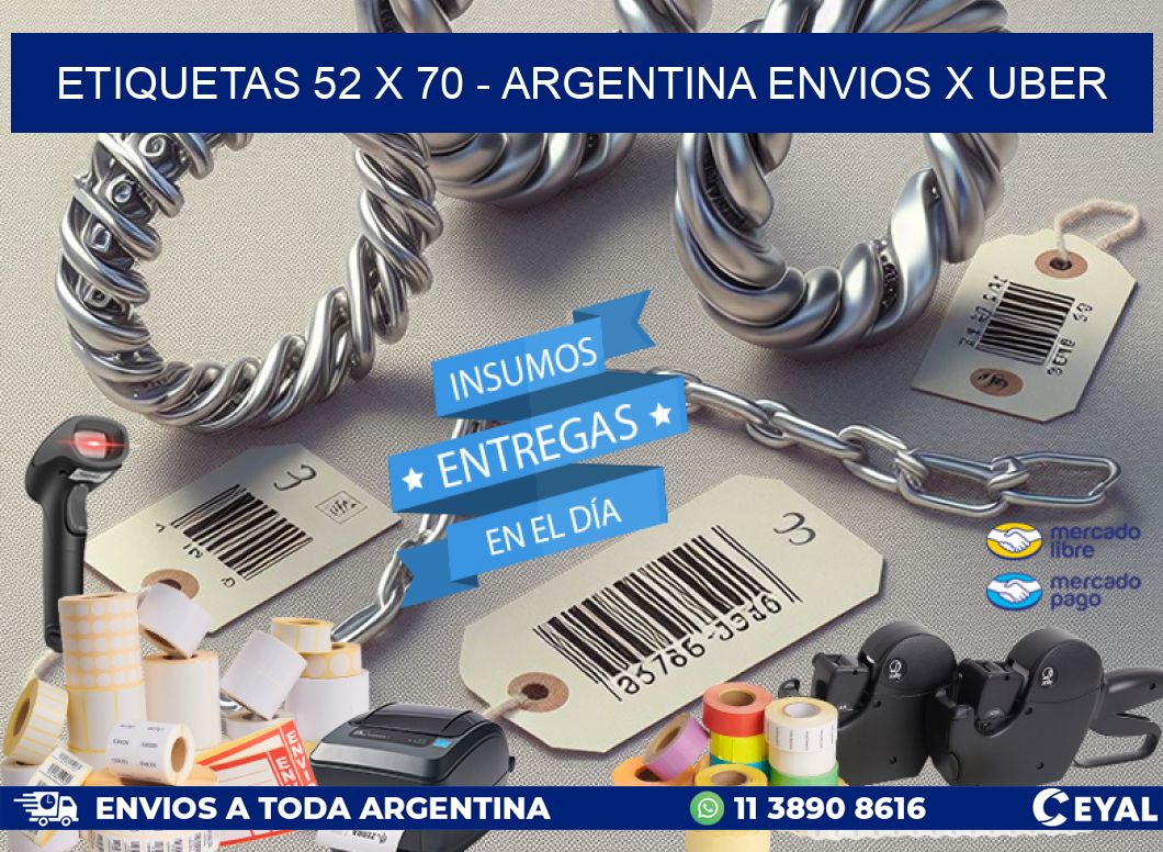 ETIQUETAS 52 x 70 - ARGENTINA ENVIOS X UBER