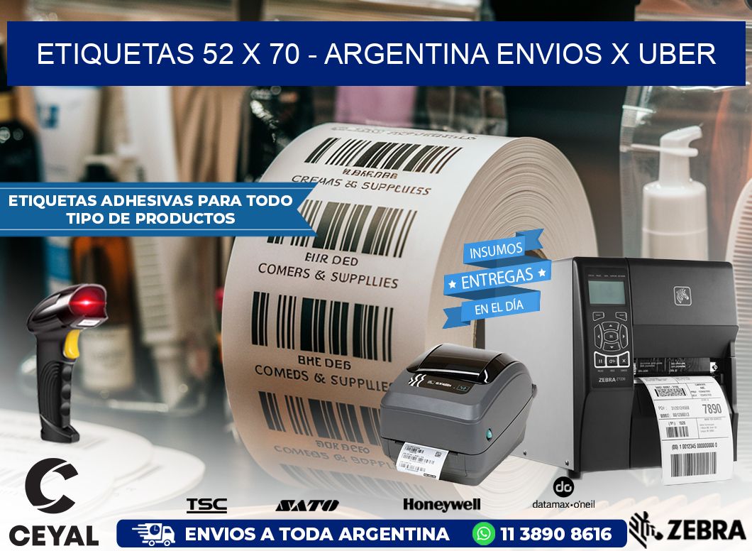 ETIQUETAS 52 x 70 – ARGENTINA ENVIOS X UBER