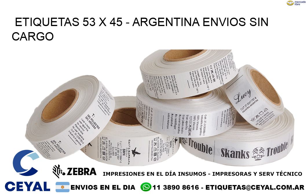 ETIQUETAS 53 x 45 - ARGENTINA ENVIOS SIN CARGO