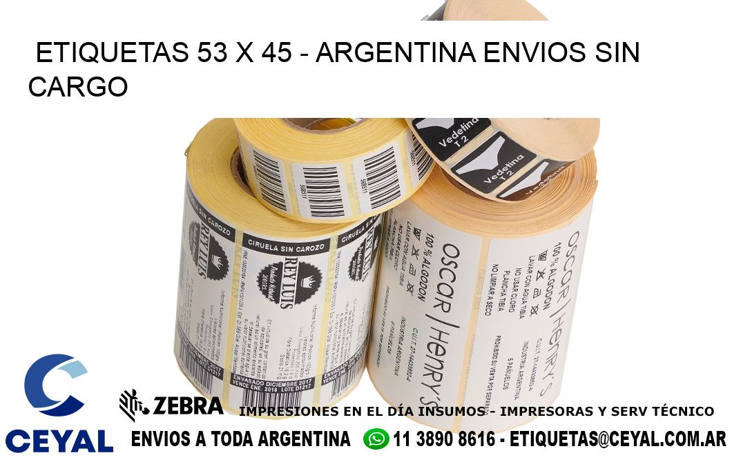 ETIQUETAS 53 x 45 - ARGENTINA ENVIOS SIN CARGO