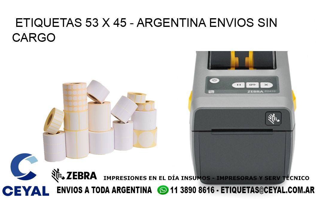 ETIQUETAS 53 x 45 - ARGENTINA ENVIOS SIN CARGO