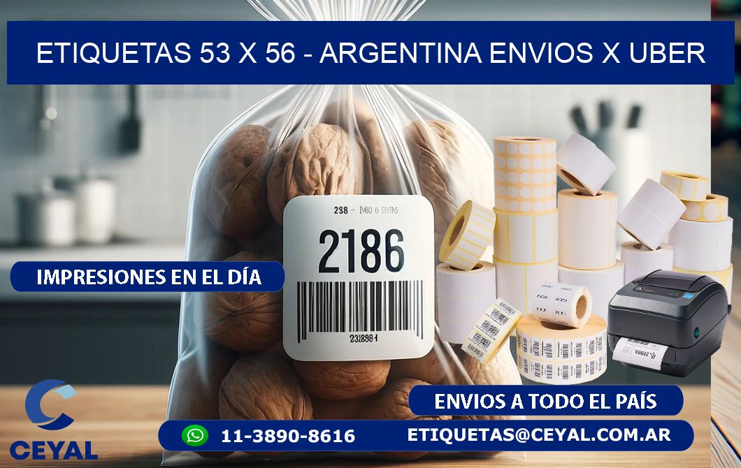 ETIQUETAS 53 x 56 - ARGENTINA ENVIOS X UBER