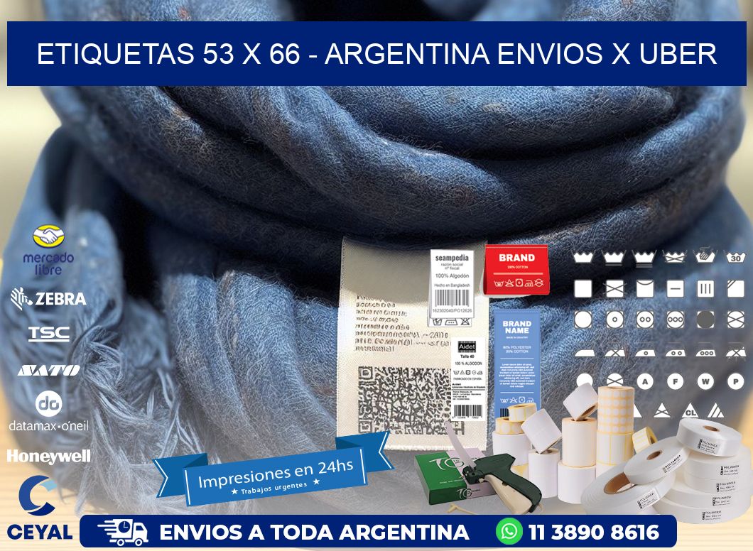 ETIQUETAS 53 x 66 - ARGENTINA ENVIOS X UBER