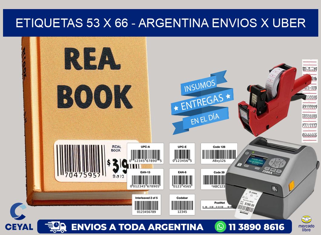 ETIQUETAS 53 x 66 - ARGENTINA ENVIOS X UBER