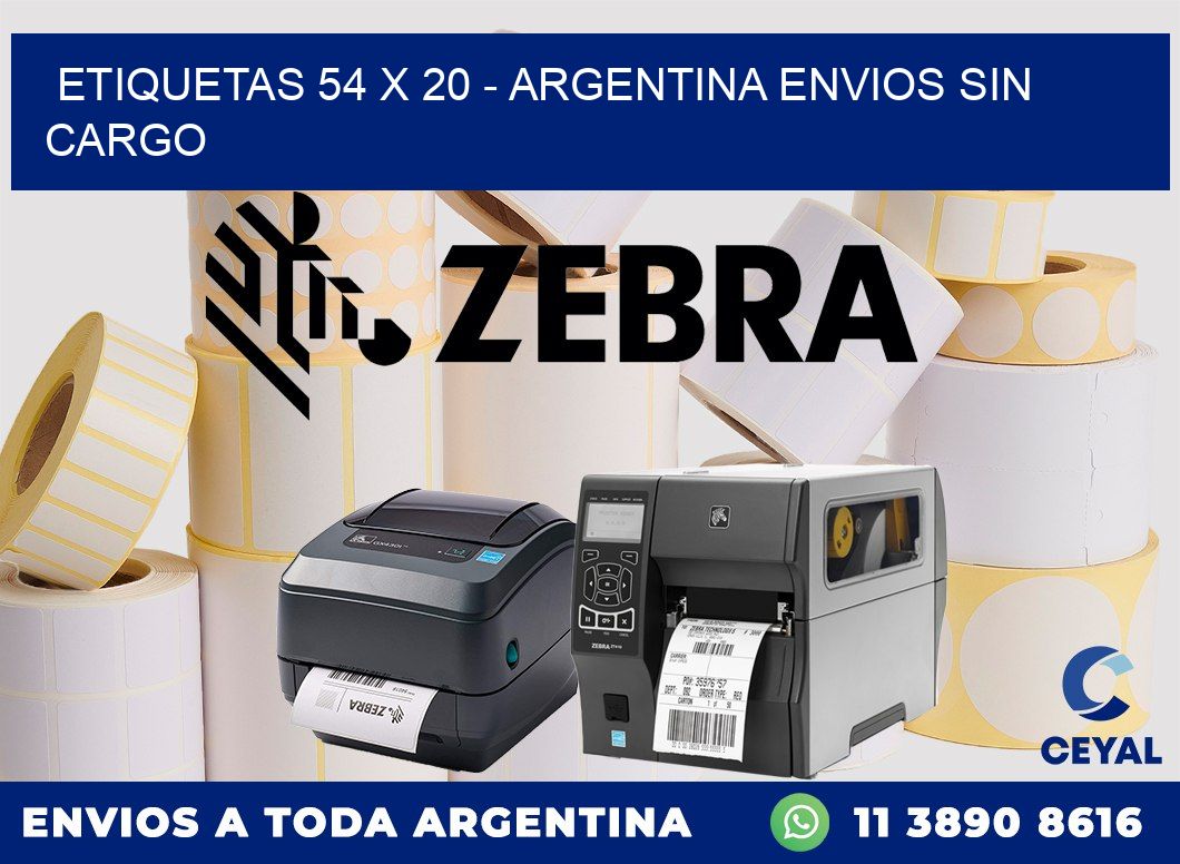 ETIQUETAS 54 x 20 – ARGENTINA ENVIOS SIN CARGO