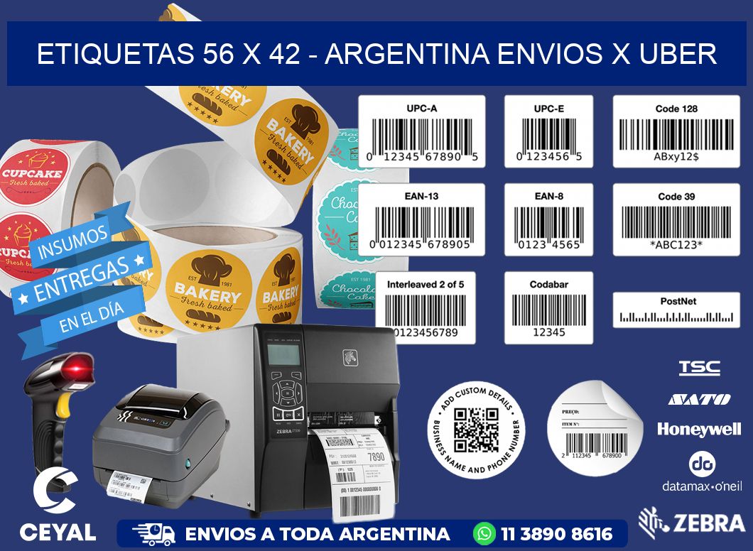 ETIQUETAS 56 x 42 - ARGENTINA ENVIOS X UBER