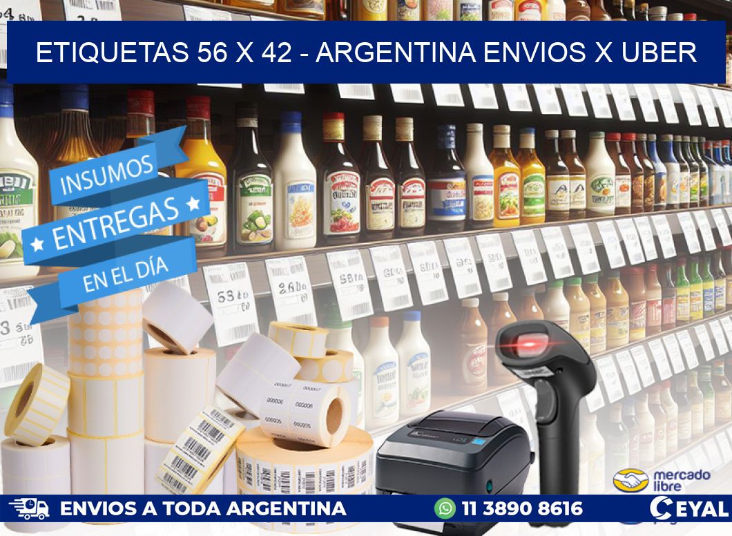 ETIQUETAS 56 x 42 - ARGENTINA ENVIOS X UBER