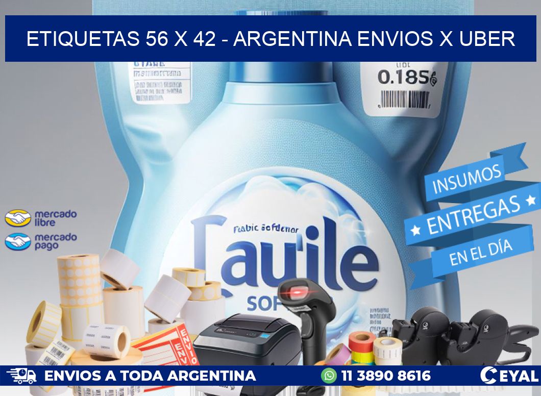 ETIQUETAS 56 x 42 - ARGENTINA ENVIOS X UBER