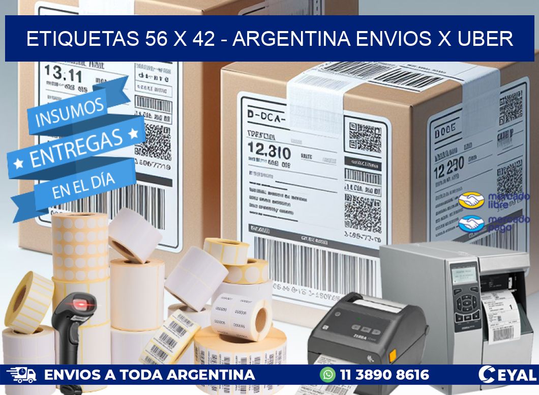 ETIQUETAS 56 x 42 - ARGENTINA ENVIOS X UBER