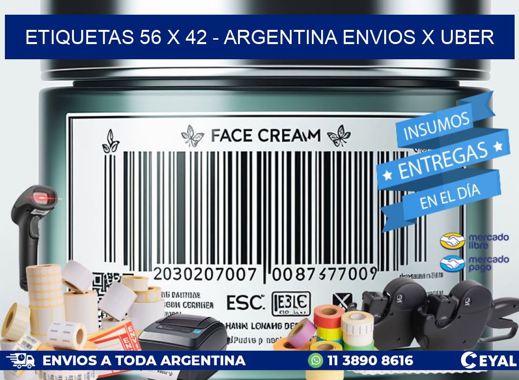 ETIQUETAS 56 x 42 - ARGENTINA ENVIOS X UBER