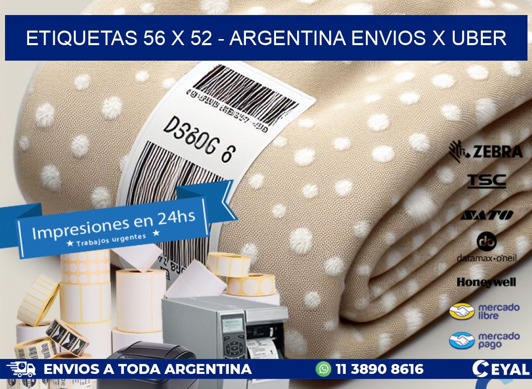 ETIQUETAS 56 x 52 - ARGENTINA ENVIOS X UBER