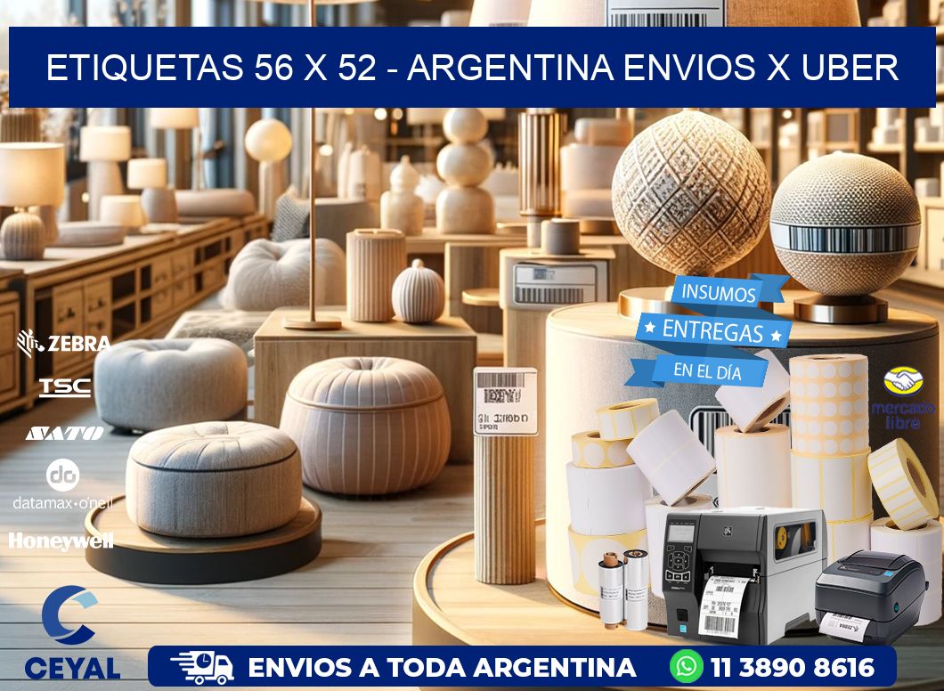 ETIQUETAS 56 x 52 - ARGENTINA ENVIOS X UBER