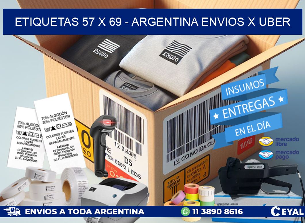 ETIQUETAS 57 x 69 – ARGENTINA ENVIOS X UBER