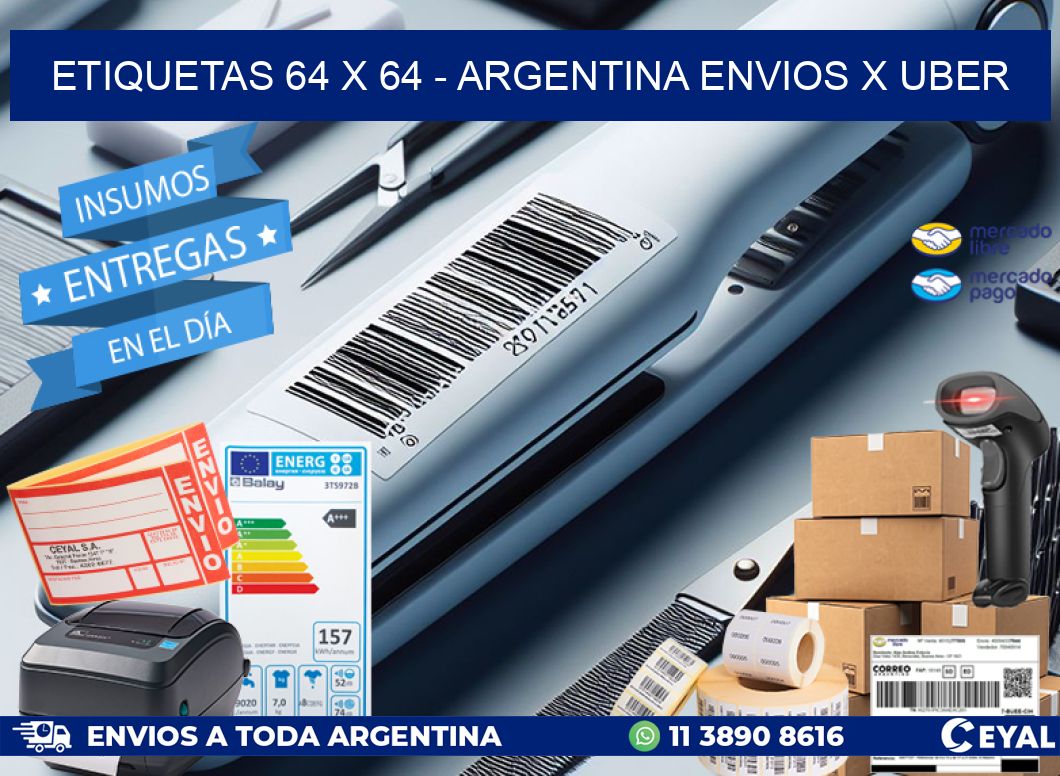 ETIQUETAS 64 x 64 - ARGENTINA ENVIOS X UBER