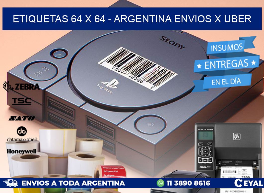 ETIQUETAS 64 x 64 - ARGENTINA ENVIOS X UBER